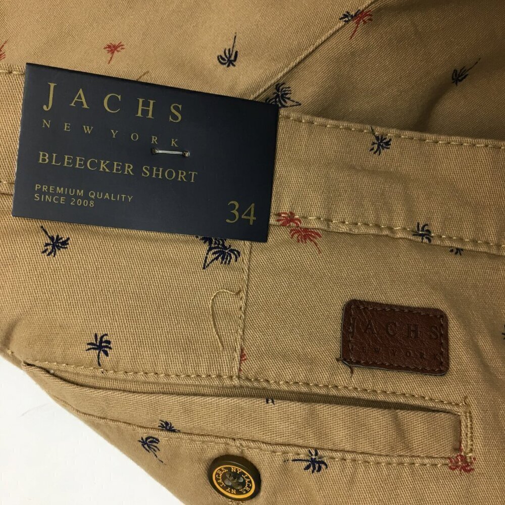NEW Jachs New York Men's Bleecker Shorts Tan Palm Trees Print size 34 - Picture 6 of 8